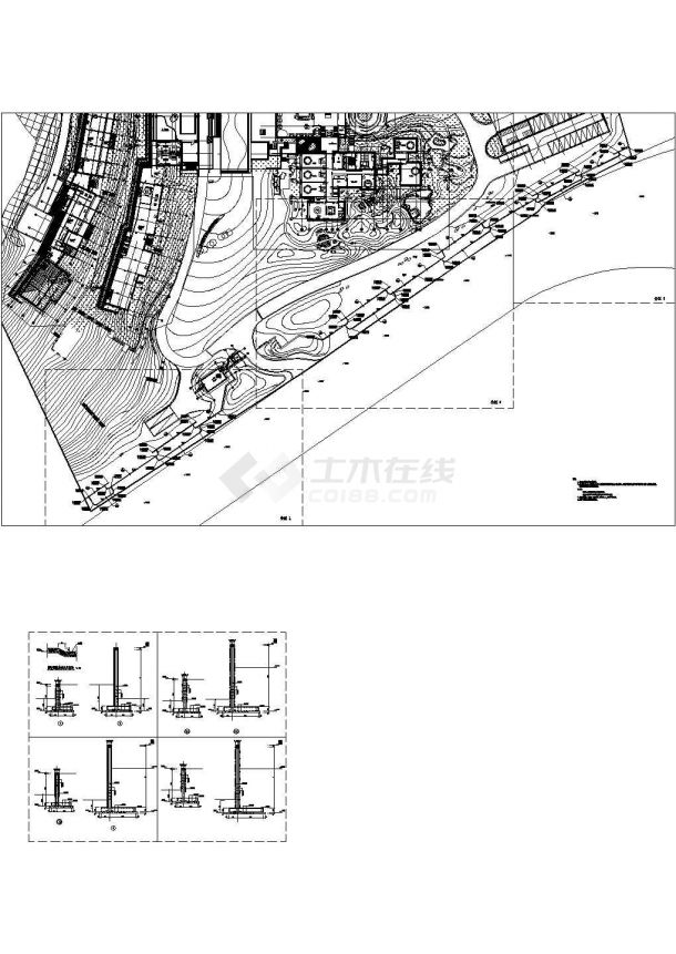 景盛滩花园广场景观工程02（挡墙 竖向标高图 剖面图 平面放大图等）-图一