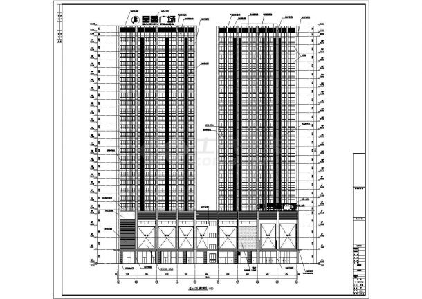 某25层钢架结构高层商务办公建筑设计cad施工图-图一