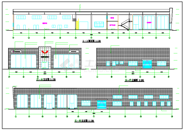 某地五菱汽车4S店建筑设计施工图纸-图二