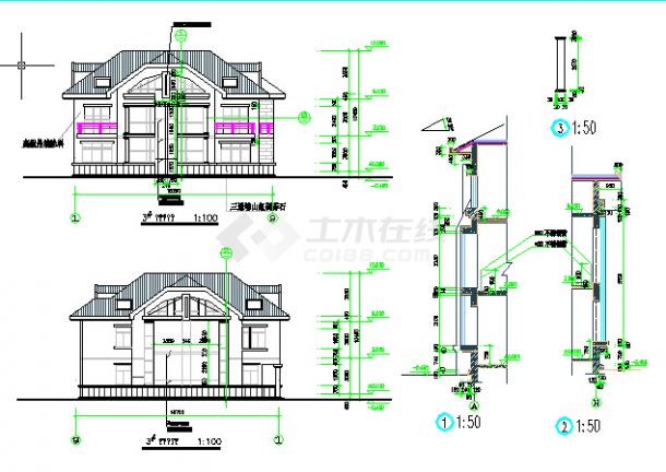 3套完整的经典小别墅建筑设计施工图-图二