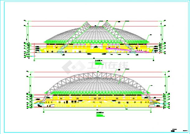 某39420.04㎡四层综合体育馆建筑cad施工图-图一