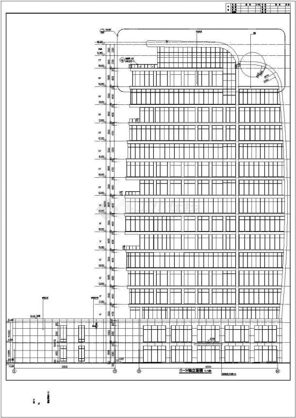 某十八层创意办公楼建筑cad施工图（含节能计算书、效果图）-图一