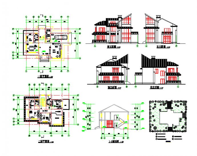 16套经典别墅设计方案整理汇总图纸_图1