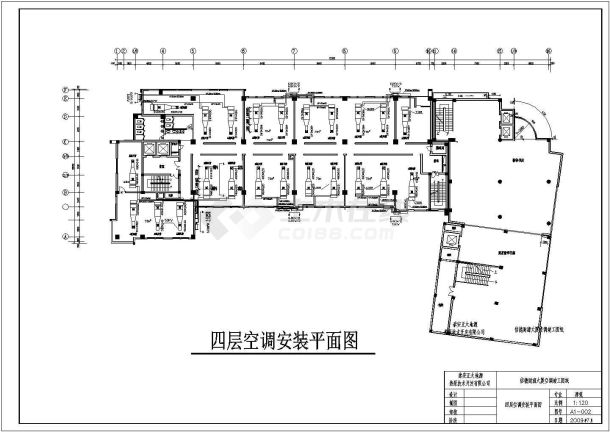 某地十三层大厦办公楼一拖二风管式空调机组设计施工图-图二