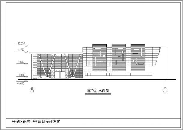 厦门某中学框架结构综合楼建筑方案设计图-图二