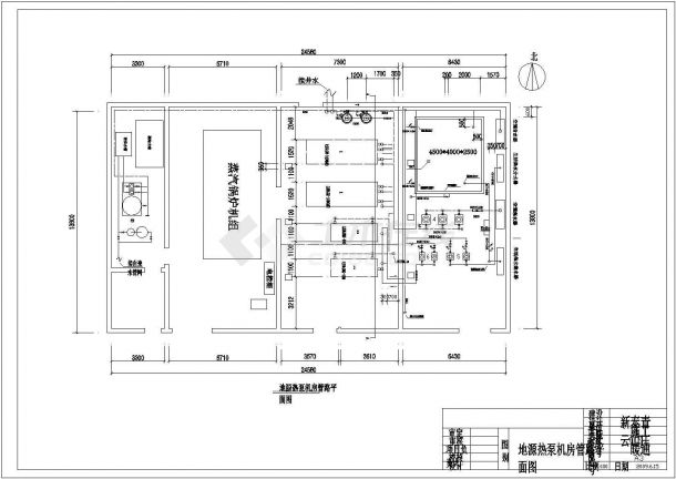 某地招待所地源热泵制冷机房设计施工图-图二