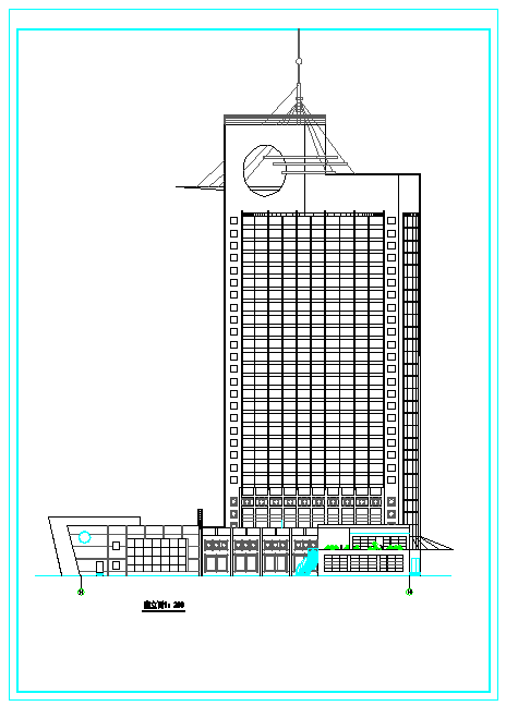 【地下两层】高层宾馆建筑设计cad图纸
