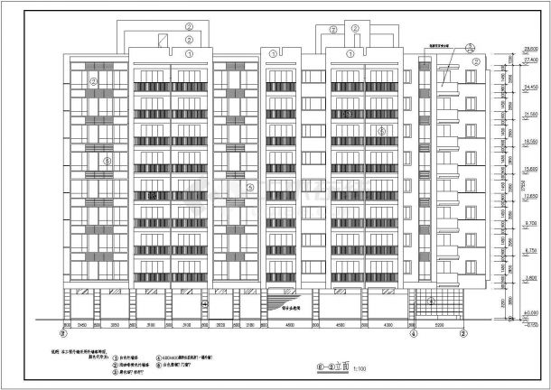 【九层】高层商住楼建筑设计cad图纸（含总平面图）-图二