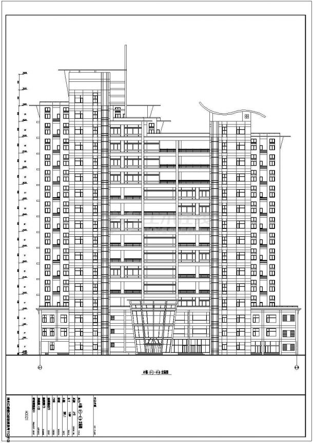 【15层】高层商住楼建筑设计cad图纸（底部三层商场）-图二