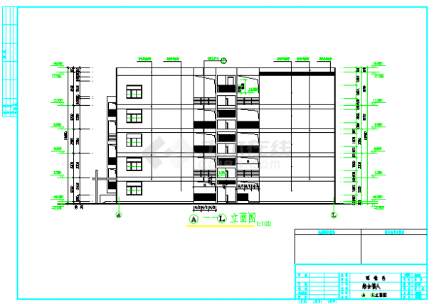 【五层】综合楼建筑设计平立剖cad图纸-图二