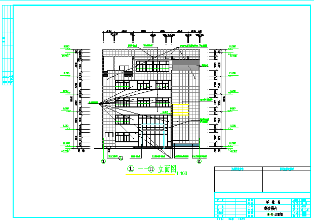 【五层】综合楼建筑设计平立剖cad图纸