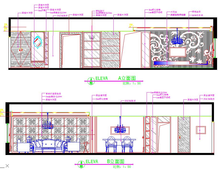比较详细、且最新的样板间装修CAD施工图纸