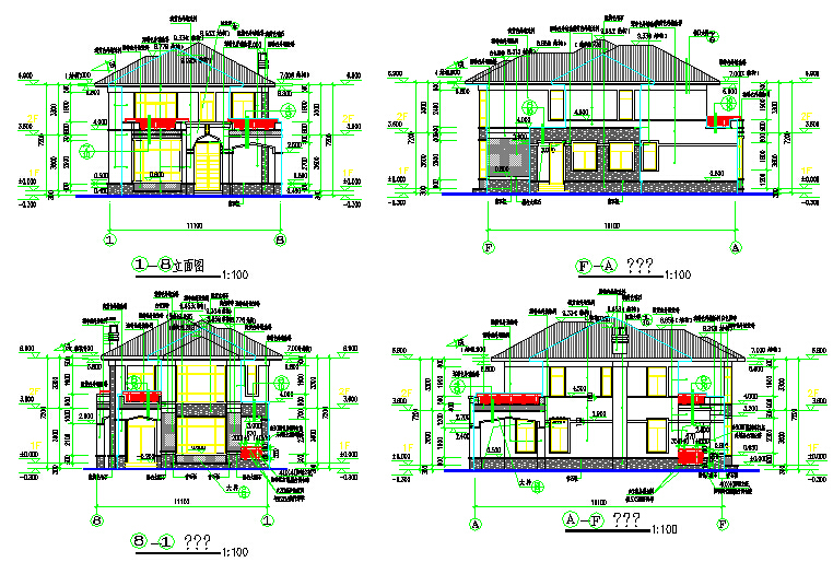 270平方米欧式风格二层别墅建筑、结构全套设计施工图（说明齐全）