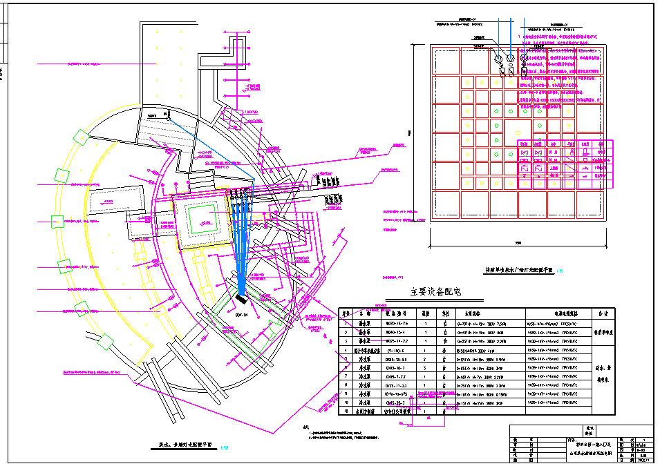 深圳彩田公园全套景观水电设施cad全套设计图纸(带山顶广场对景喷泉等)