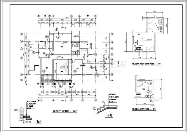 某地三层中式现代别墅建筑设计施工图-图一