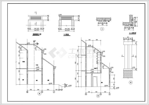 某地三层中式现代别墅建筑设计施工图-图二