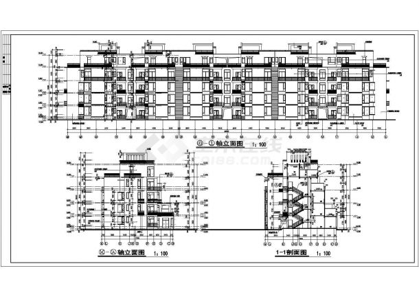 上海五层时尚花园式洋房住宅楼建筑设计施工cad布置方案图纸-图一