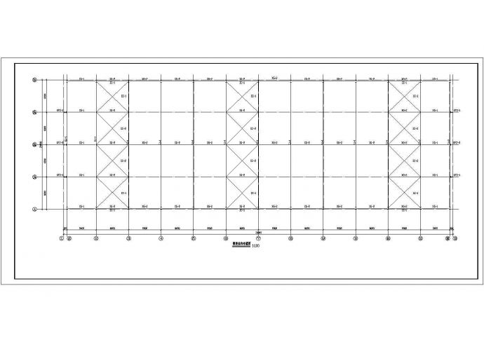 大型带吊车厂房门式刚架承重结构施工设计cad布置方案图纸_图1