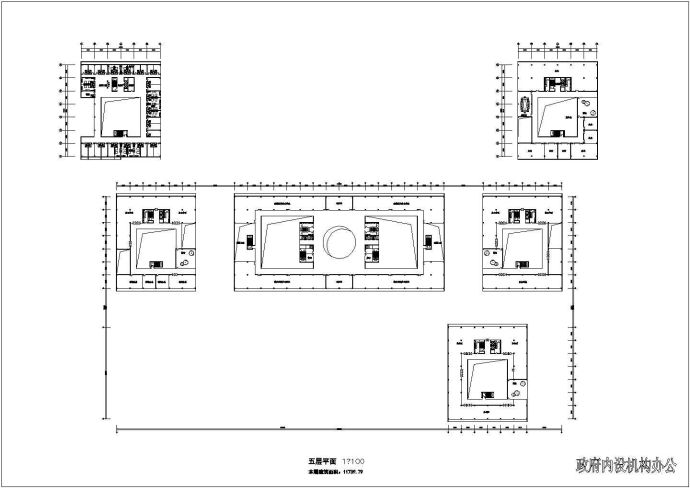 广州市某地8层框架结构行政中心建筑设计方案图_图1