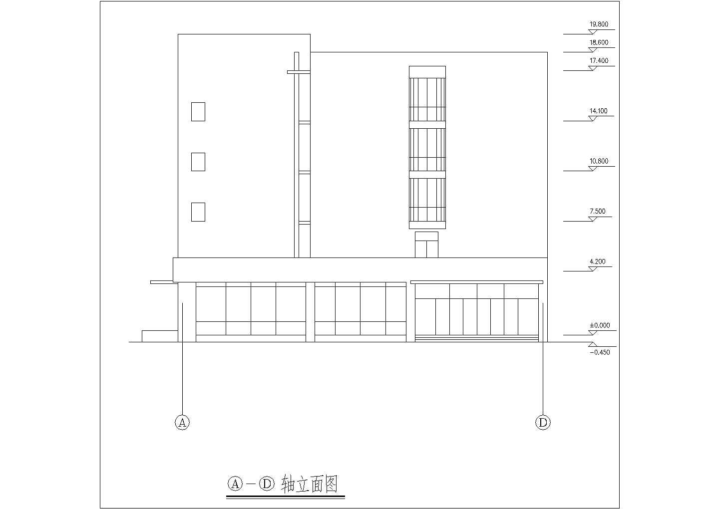某厂区五层框架结构宿舍楼建筑设计方案图