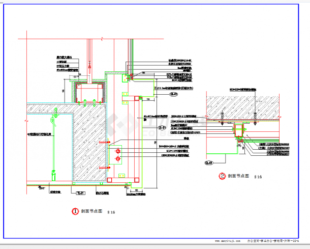 某地玻璃幕墙安装节点CAD图纸-图一