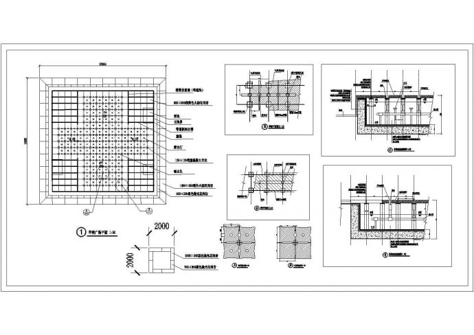 矩形旱喷广场施工设计图纸_图1