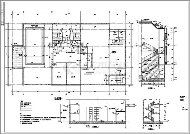 某别墅建筑内游泳池工艺设计施工图纸-图一