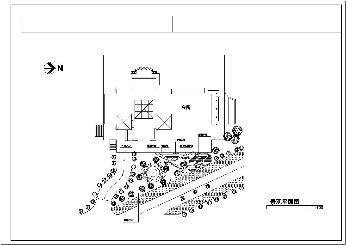 很繁华的三角绿地景观规划设计CAD图纸