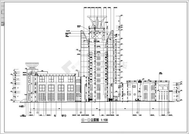 重庆市某10层酒店建筑设计施工图-图二
