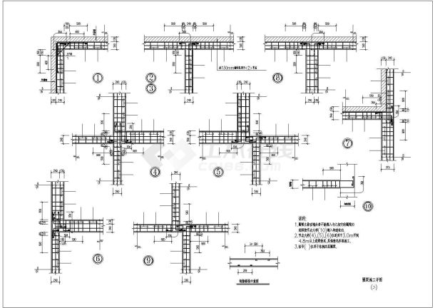 某地小型构造柱圈梁CAD设计详图（标注详细）-图一