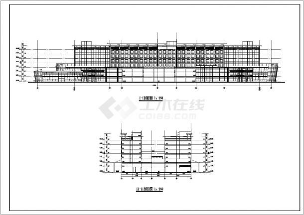 广州8层框架结构酒店建筑设计方案图纸-图一