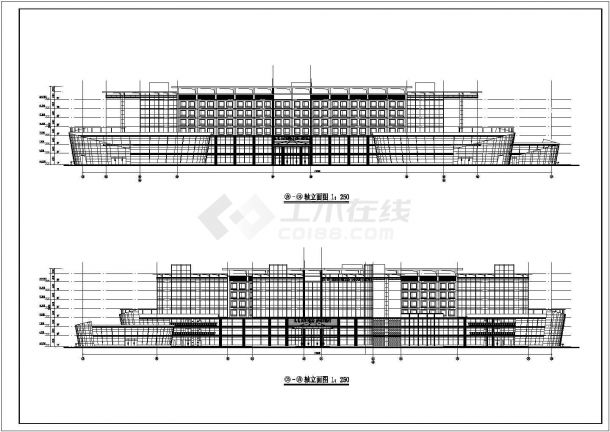 广州8层框架结构酒店建筑设计方案图纸-图二