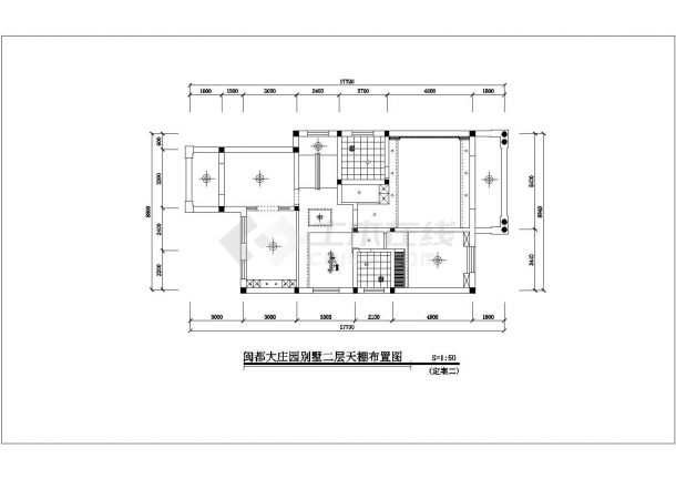 某地两层别墅建筑室内装修设计施工图-图二