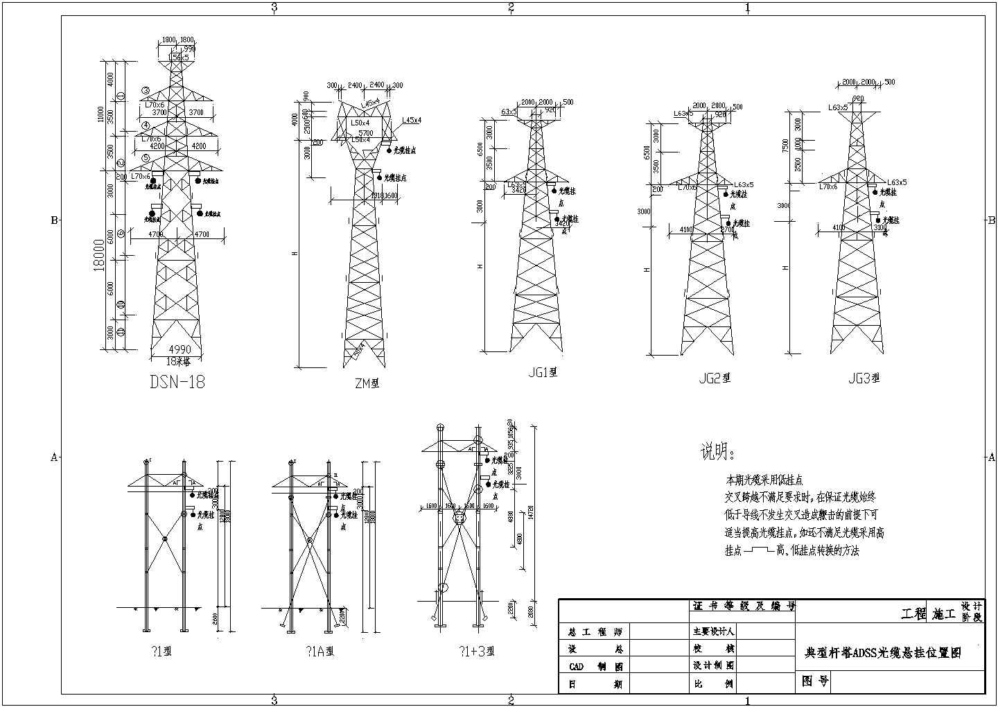 110kV万年硅业输电线路ADSS杆塔设计图纸