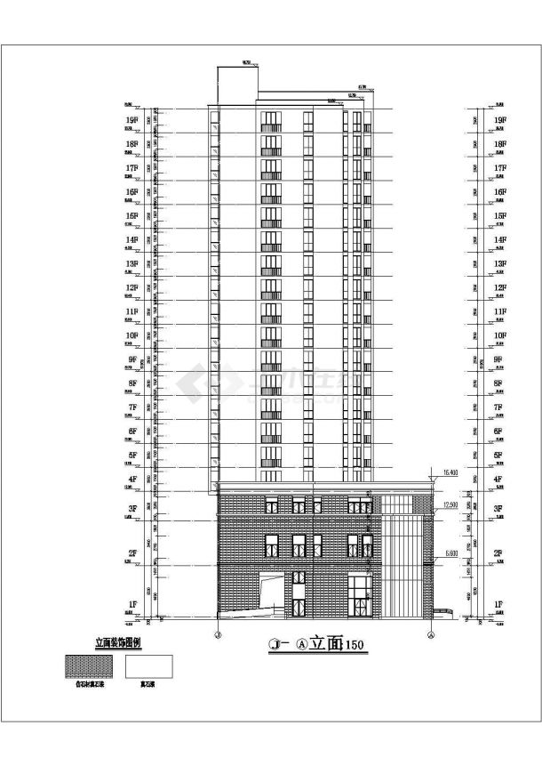 某地高层剪力墙结构公寓楼建筑设计方案图-图一
