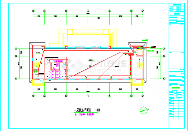 四层钢框架办公楼电气cad设计施工图_多层办公楼照明设计施工图-图一