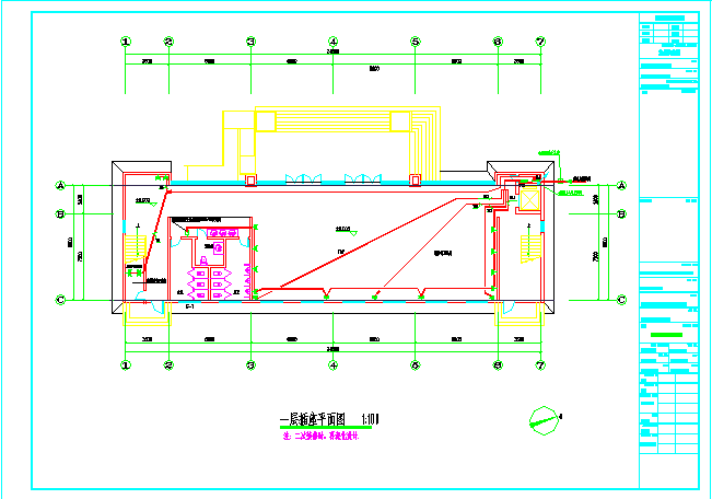 四层钢框架办公楼电气cad设计施工图_多层办公楼照明设计施工图_图1