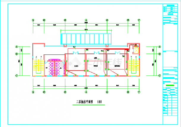 四层钢框架办公楼电气cad设计施工图_多层办公楼照明设计施工图-图二