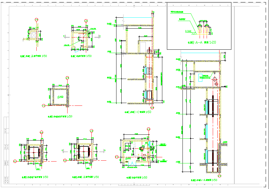 某观光电梯建筑设计cad图纸(电梯构造图)