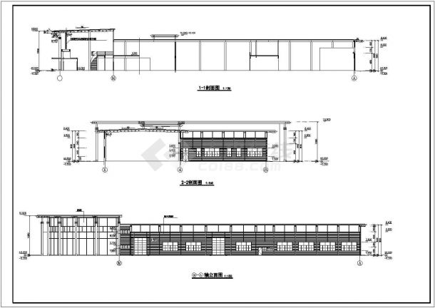 某建筑面积3404平米汽车4S店建筑设计全套cad图纸（含总平面及设计说明）-图二