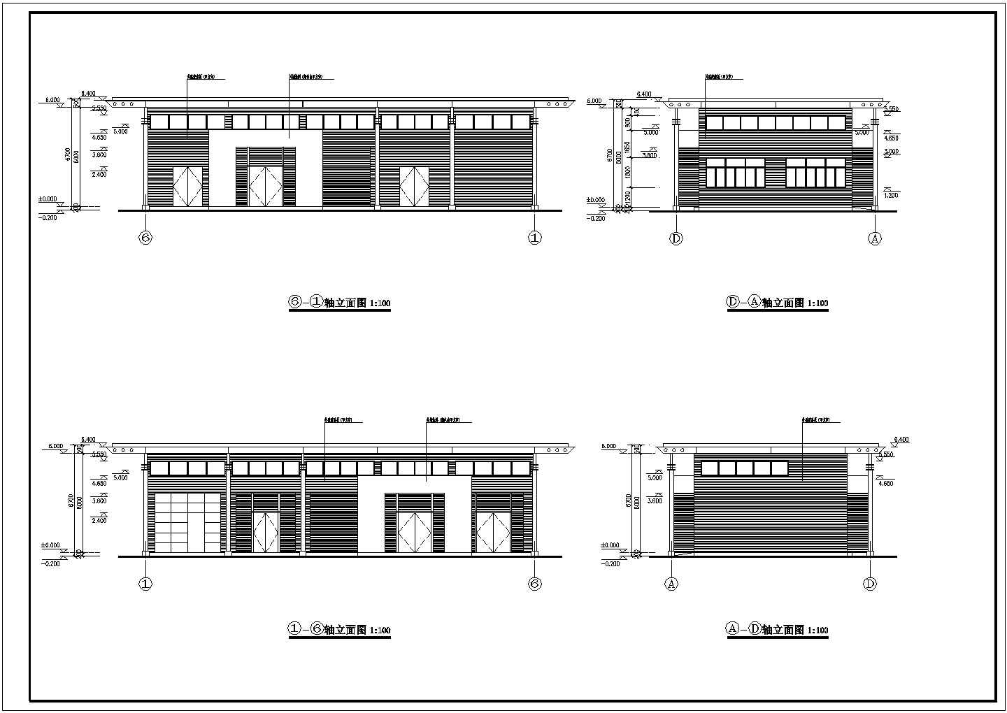 某建筑面积3404平米汽车4S店建筑设计全套cad图纸（含总平面及设计说明）