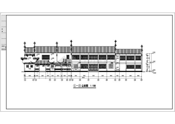 仿古建筑苏派大院设计详细cad图纸-图二