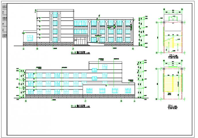 某四层高中教学楼建筑设计cad全套图纸_图1