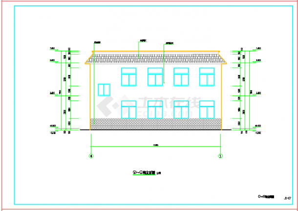 某干净整洁两层乡村卫生站建筑设计施工图（含建筑节能设计说明、构造说明）【雨棚大样图、女儿墙大样图】-图一