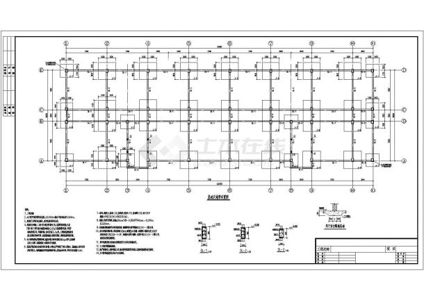 某地一套五层宿舍框架结构施工图纸-图二