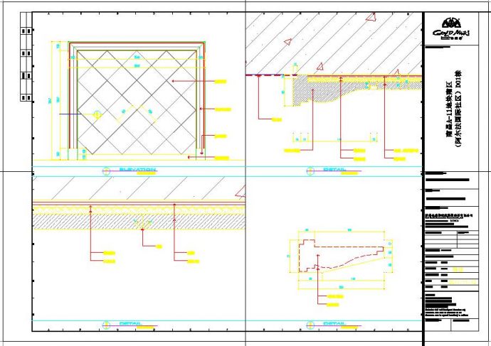 小型的客厅石材电视背景墙CAD设计图纸_图1