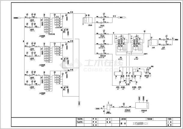 某厂安装200T纯水工艺流程图纸-图二