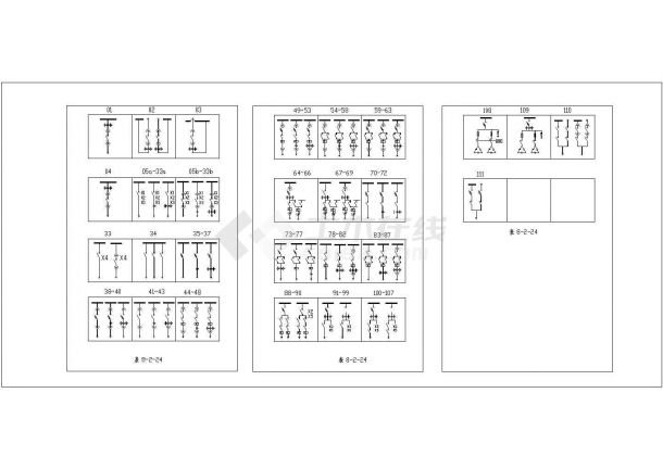 低压开关柜CAD图纸_电气图例符号节点图-图一
