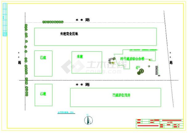 6层4837.9平米框架结构综合办公楼毕业设计（含计算书、建筑、结构图纸）-图一