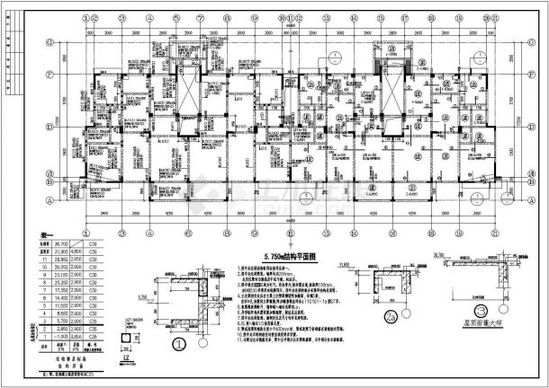 11层异形柱框剪结构住宅结构施工图-图二